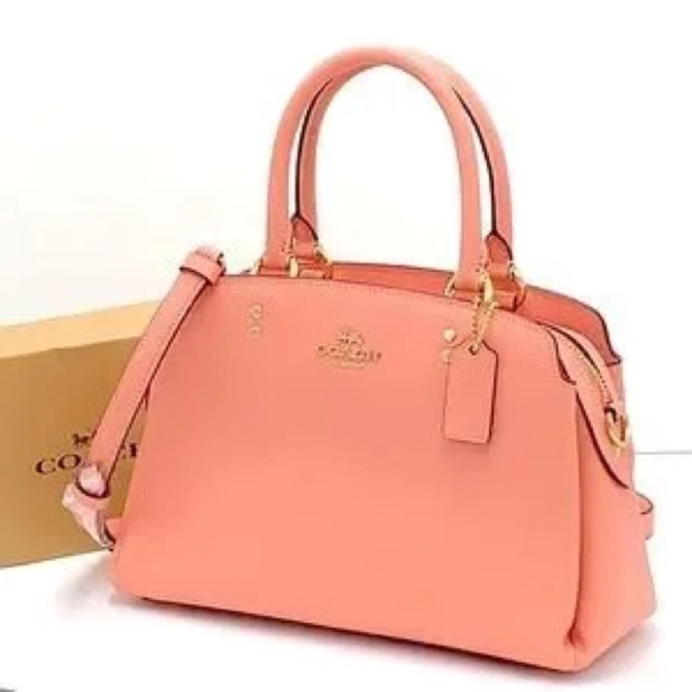Pink Coach Mini Lillie Carryall Bag